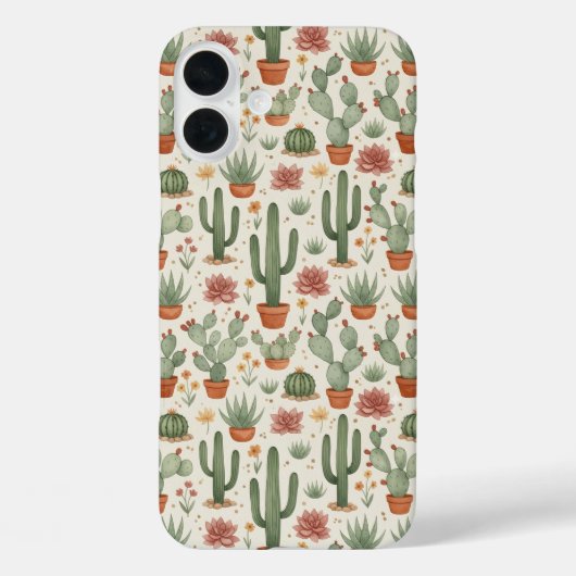 Coques Case-Mate iPhone Motif sans couture de cactus de désert succulent (Verso)