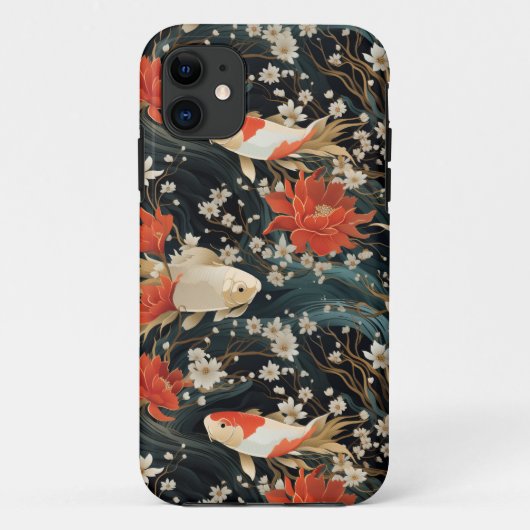 Coques Case-Mate iPhone Motif sans couture de carpes japonaises (Dos)