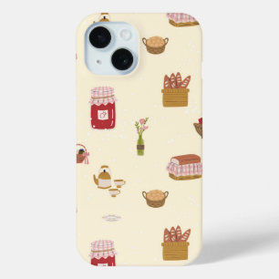 Coque Pour iPhone 15 Motif sans couture de cuisine Cottagecore à l'aqua