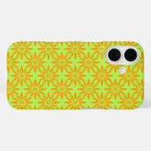 Coques Case-Mate iPhone Motif sans couture de fleurs vertes orange (Verso (horizontal))