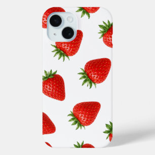 Coque Pour iPhone 15 Motif sans couture de fraises Mignon fruit rouge