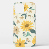 Coques Case-Mate iPhone Motif sans couture de tournesol. Marguerite jaune (Verso)