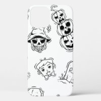 Motif sans couture des icônes d'halloween avec tir
