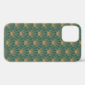 Coques Case-Mate iPhone Motif sans couture géométrique avec lignes dorées. (Verso (horizontal))