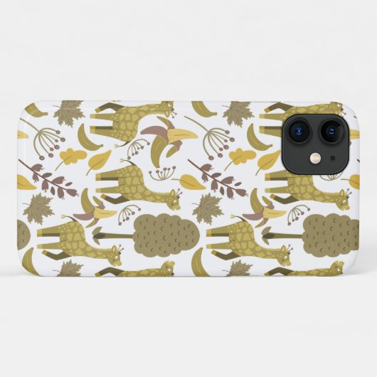 Coques Case-Mate iPhone Motif sans couture Giraffe jaune blanc arrière - p (Dos (Horizontal))