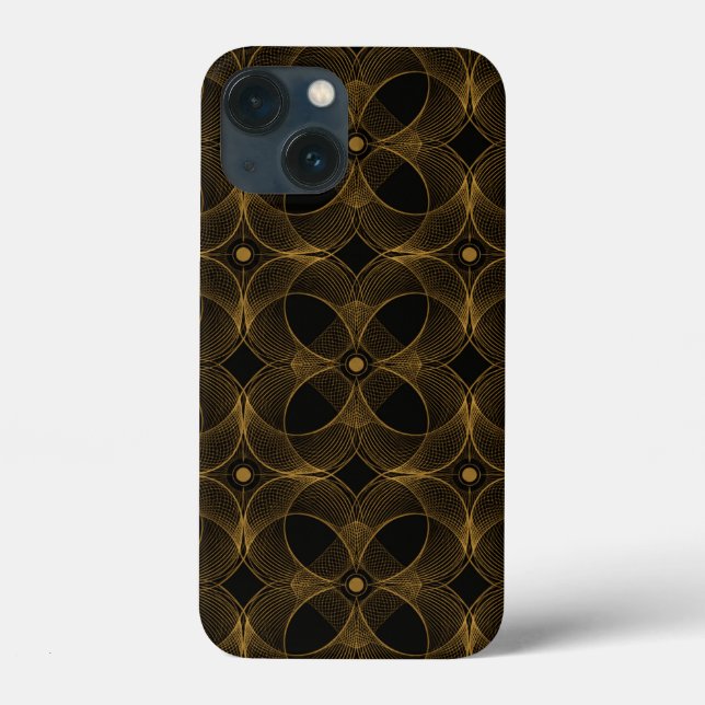 Coques Case-Mate iPhone Motif sans couture Guilloché Or Luxe (Verso)
