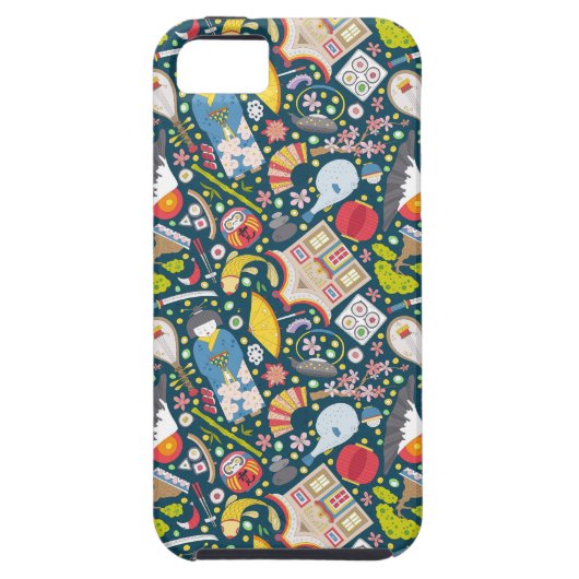 Coques Case-Mate iPhone Motif sans couture japonais (Dos)