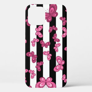 Case-Mate iPhone Case Motif sans couture papillon sur arrière - plan bla