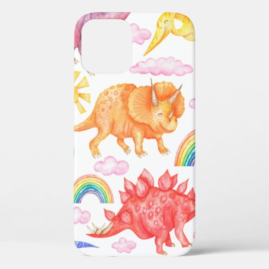 Coques Case-Mate iPhone Motif sans couture représentant des dinosaures col (Verso)