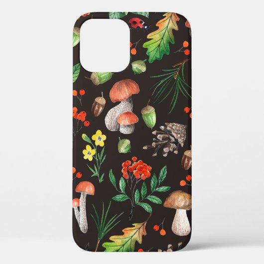 Coques Case-Mate iPhone Motif sans joint avec champignons, noix, feuilles, (Verso)
