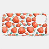 Coques Case-Mate iPhone Motif sans soudure aux fraises rouges (Verso (horizontal))