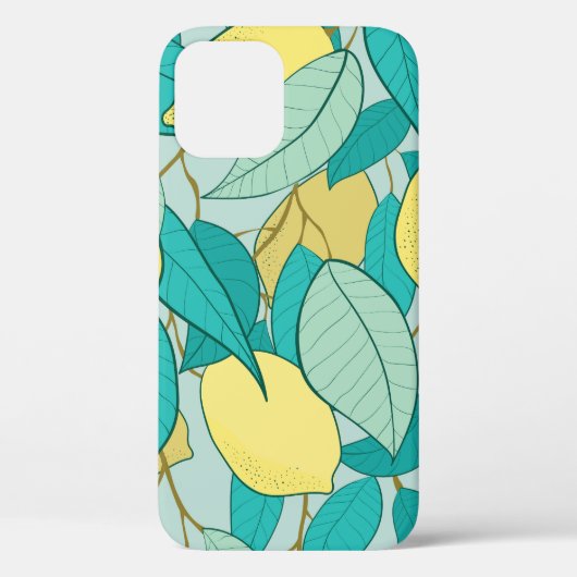 Coques Case-Mate iPhone motif sans soudure avec jardin au citron dessiné à (Verso)