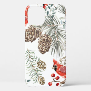 Case-Mate iPhone Case Motif sans soudure de Noël, oiseaux cardinaux, ro