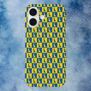 Coques iPhone 16  motif silhouette Delaware bleu or