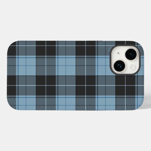 Coques Case-Mate iPhone Motif simple tartan bleu clair (Verso (horizontal))