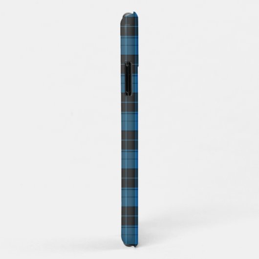 Coques Case-Mate iPhone Motif simple tartan en bleu foncé Uncomm (Dos/Droite)
