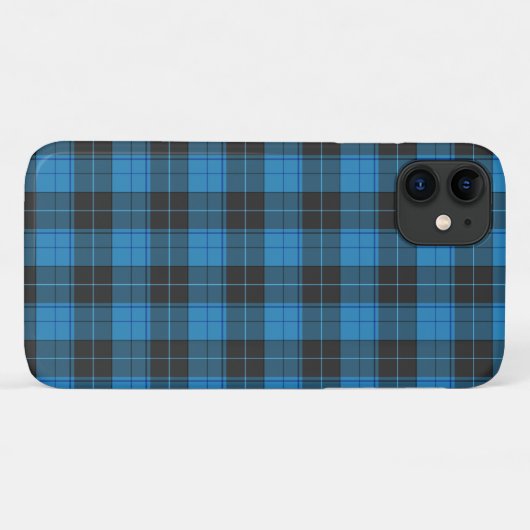 Coques Case-Mate iPhone Motif simple tartan en bleu foncé Uncomm (Dos (Horizontal))