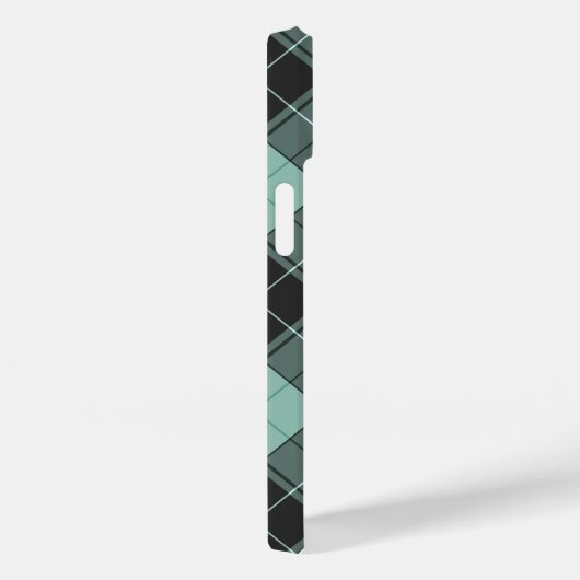 Coques Case-Mate iPhone Motif simple tartan en Coque-Mate bleu turquoise (Verso / Droite)