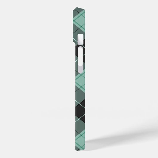Coques Case-Mate iPhone Motif simple tartan en Coque-Mate bleu turquoise (Verso / Gauche)