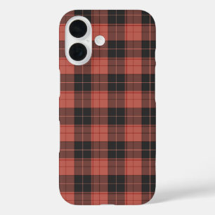 Coques iPhone 16 Motif simple tartan en rouge