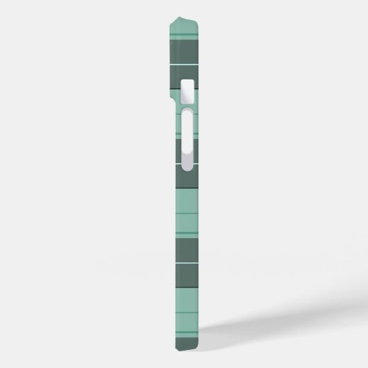 Coques Case-Mate iPhone Motif simple tartan en turquoise (Verso / Gauche)