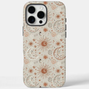 Coques iPhone 16 Pro Max Motif Soleil et Lune Bohème