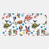 Coques Case-Mate iPhone Motif sous-marin coloré de vie marine (Verso (horizontal))