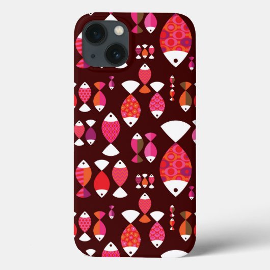 Coques Case-Mate iPhone motif sous-marin de poisson rétro Abstrait (Verso)