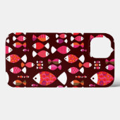 Coques Case-Mate iPhone motif sous-marin de poisson rétro Abstrait (Verso (horizontal))