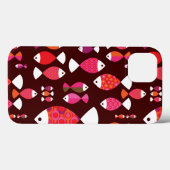 Coques Case-Mate iPhone motif sous-marin de poisson rétro Abstrait (Verso (horizontal))