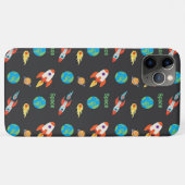Coques Case-Mate iPhone Motif spatial sur fond noir (Dos (Horizontal))