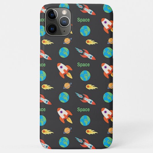 Coques Case-Mate iPhone Motif spatial sur fond noir (Dos)
