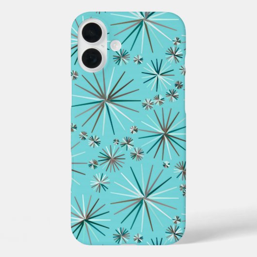 Coques Case-Mate iPhone Motif Spoutnik du milieu du siècle, Bleu des Oeufs (Verso)