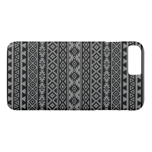 Coques Case-Mate iPhone Motif stylisé par Aztèque noir et gris I (Dos (Horizontal))