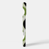 Coques Case-Mate iPhone motif super rétro - monogramme - noir olive (Verso / Droite)