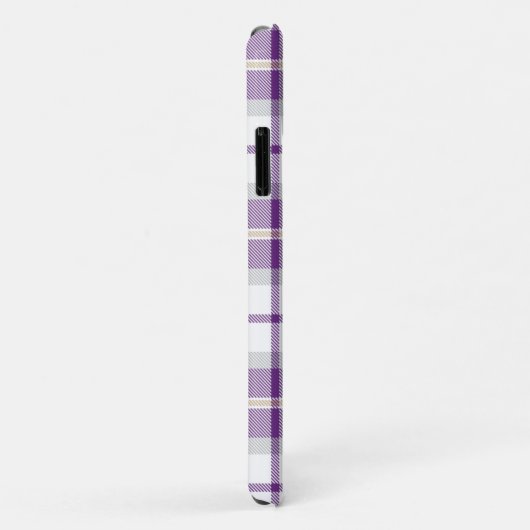 Coques Case-Mate iPhone Motif Tartan Plaid violet et blanc (Dos/Droite)