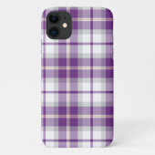 Coques Case-Mate iPhone Motif Tartan Plaid violet et blanc (Dos)