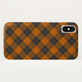Coques Case-Mate iPhone Motif tartan simple diagonal en orange foncé (Dos (Horizontal))