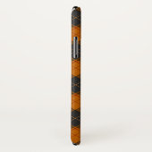 Coques Case-Mate iPhone Motif tartan simple diagonal en orange foncé (Dos/Droite)