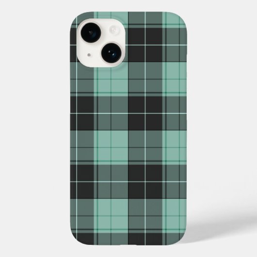 Coques Case-Mate iPhone Motif tartan simple en turquoise (Verso)
