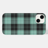 Coques Case-Mate iPhone Motif tartan simple en turquoise (Verso (horizontal))