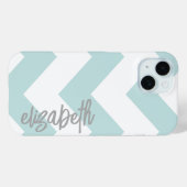 Coques Case-Mate iPhone Motif tendance Chevron avec grand nom de calligrap (Verso (horizontal))
