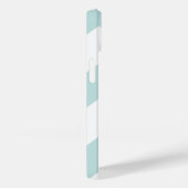 Coques Case-Mate iPhone Motif tendance Chevron avec nom - bleu pastel (Verso / Droite)