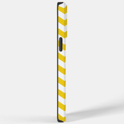 Coques Case-Mate iPhone Motif tendance Chevron avec nom - gris jaune (Verso / Droite)