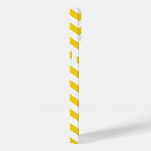 Coques Case-Mate iPhone Motif tendance Chevron avec nom - gris jaune (Verso / Droite)
