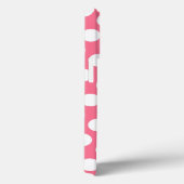 Coques Case-Mate iPhone Motif tendance Polka Dot avec nom - gris rose (Verso / Droite)