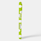 Coques Case-Mate iPhone Motif tendance Polka Dot avec nom - vert rose (Verso / Droite)