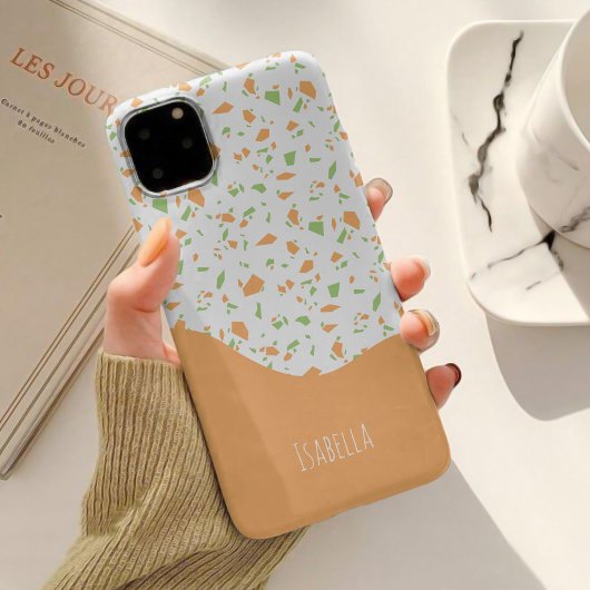 Coques Case-Mate iPhone Motif terrazzo orange vif et mignon