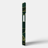 Coques Case-Mate iPhone Motif Texturé Abstrait Vert Luxueux Chic Or (Verso / Droite)