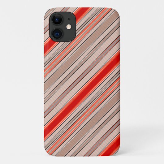 Coques Case-Mate iPhone motif texturé rayé vertical en orange et être (Dos)